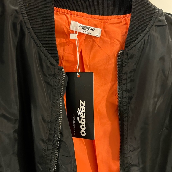 BLACK NYLON BOMBER JACKET - Picture 8 of 9